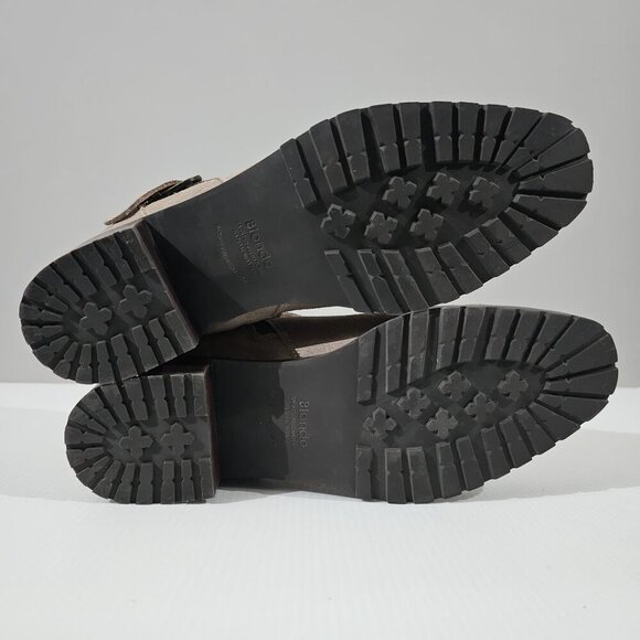 NEW Blondo Shanna Ankle Bootie Womens 7.5 Mushroom Taupe Suede Waterproof Moto - Picture 11 of 13